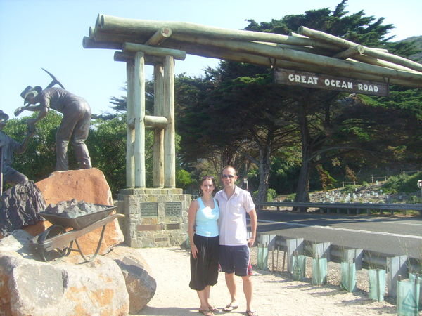 Us at the start of  the 'Great Ocean Road'