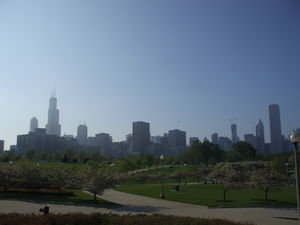Grant Park and the skyline of Chicago