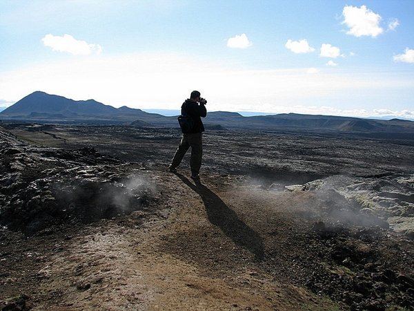 Photographing the lava flow 