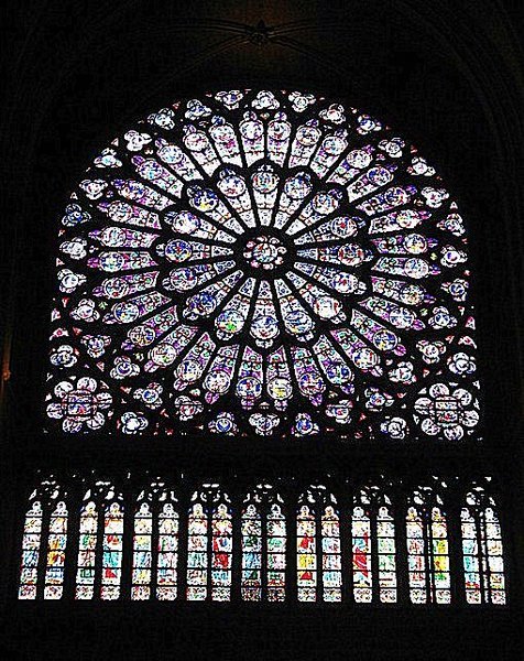 Stained glass window in Notre Dame