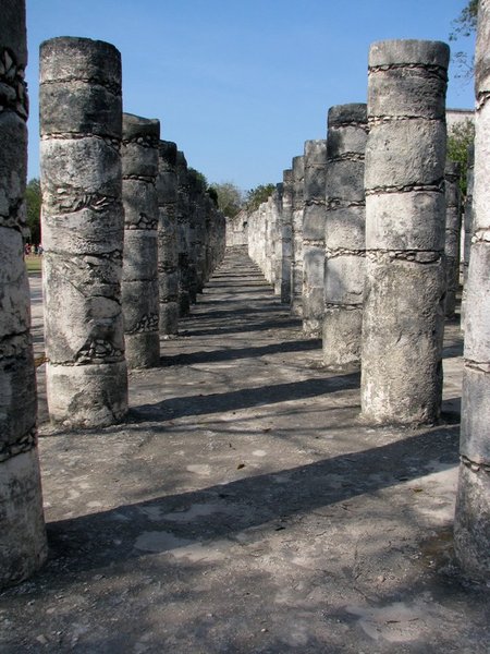 Pillars in Temple of the Warriors
