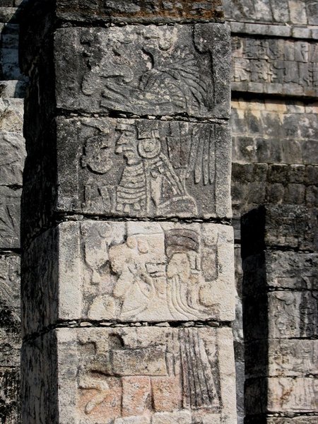 Carvings in the Temple of the Warriors