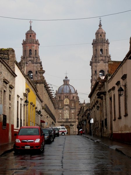 View of the cathedral in the rain