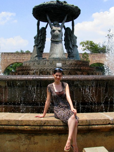 By the fountain