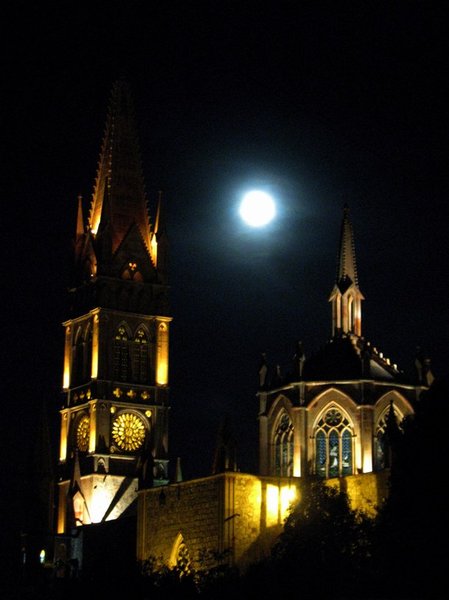 Fatima Church in the moonlight