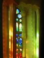 Sunlight through stained glass windows