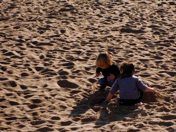 Kids playing on the beach
