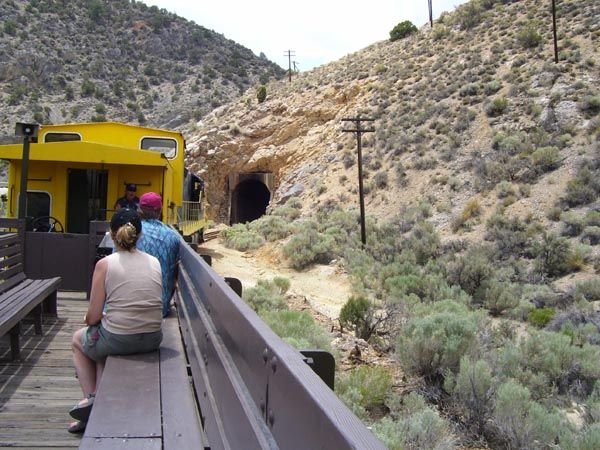 Entering an old tunnel on the Northern Nevada