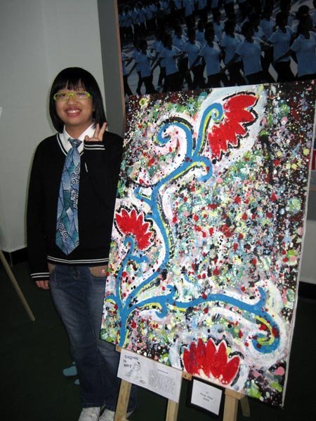 Tina with her masterpiece