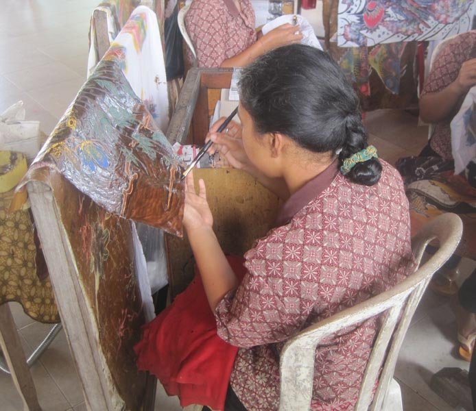 One of the many steps of handmade batik