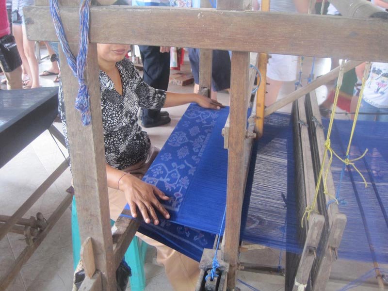 Balinese weaver hard at work