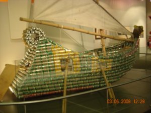Boat made from beer cans!!