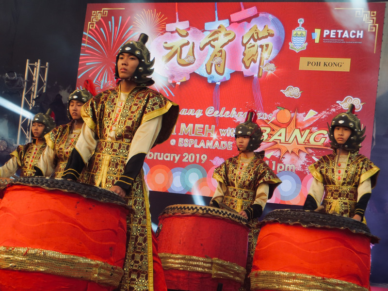 Warrior drummers at festival for last day of Chinese New Year