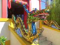 Sparkling mirrored dragon balustrade at Chaoyang Mangalaram Buddhist Temple