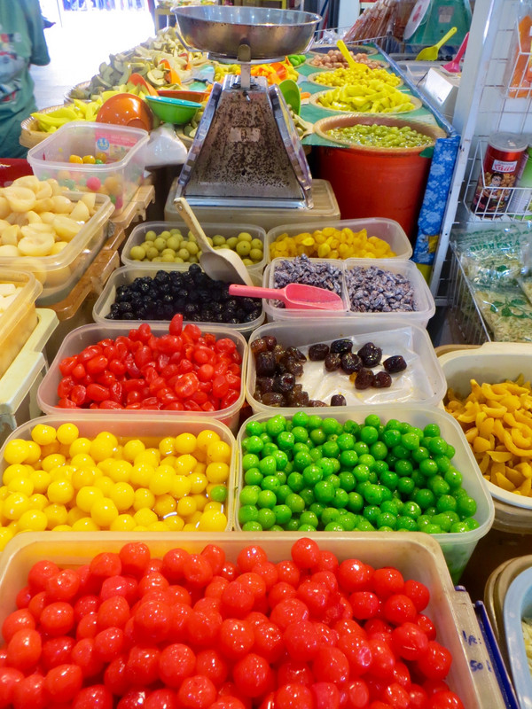 Candied fruits at Chowrasta Market