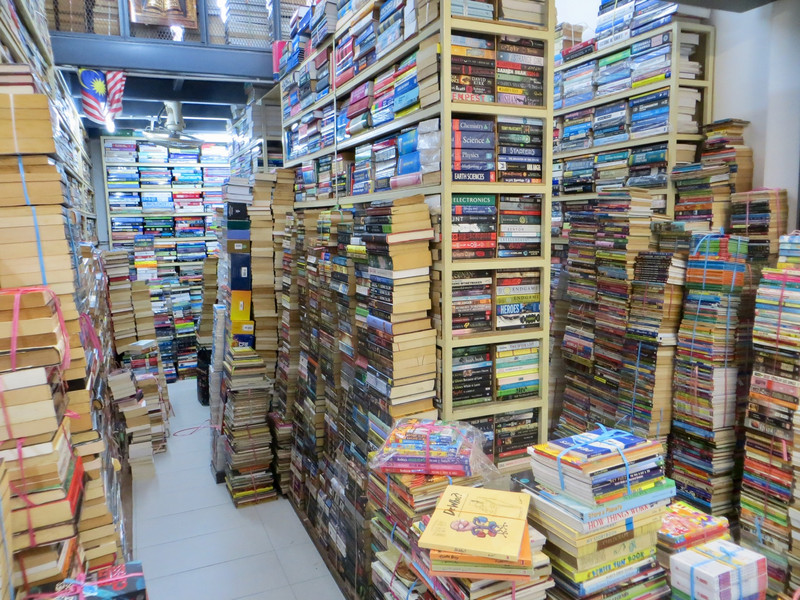One of the many second hand book stalls at Chowrasta market