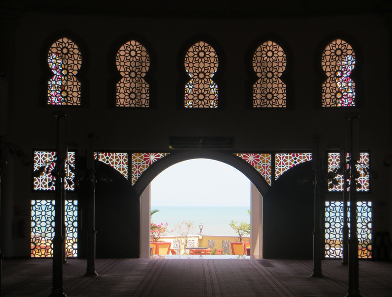 Looking at the water from inside the Floating Mosque at Batu 