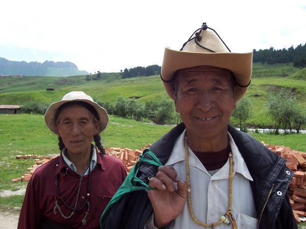 Tibetan farmer and his wife