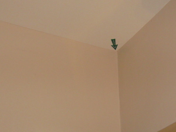 The arrow on the ceiling!
