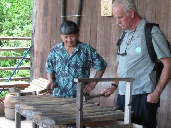 Jerry playing xylophone at Cultural Village