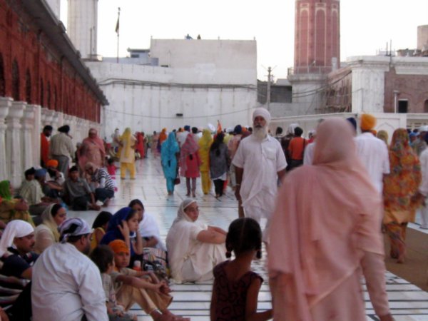 The dawn parade at the temple