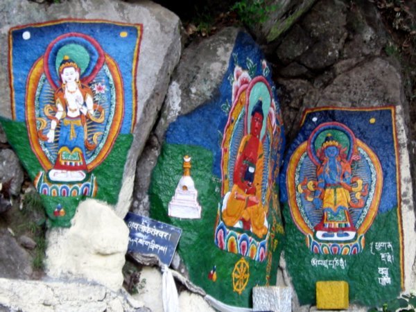 Some of the Tibetan artwork along the walkways