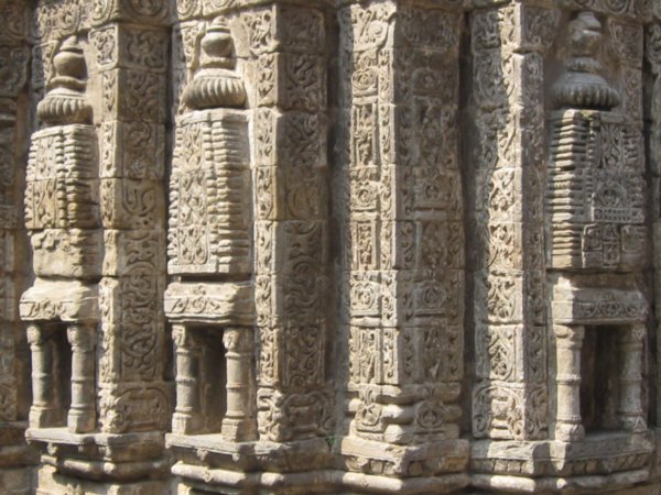 The side walls of the temple