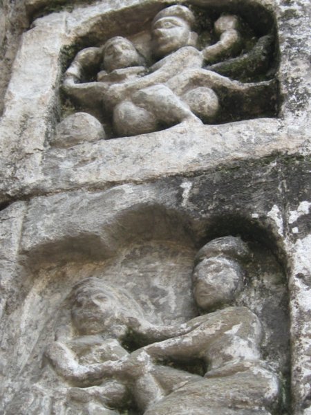 some of the erotic carvings that the temples are covered in