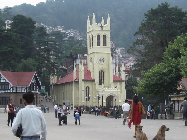 English church in Square at Shimla
