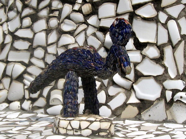 Bird made from glass bangles
