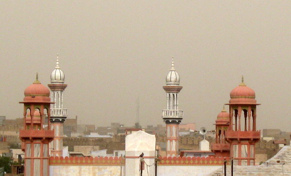 Dust storm and spires above Bikaner