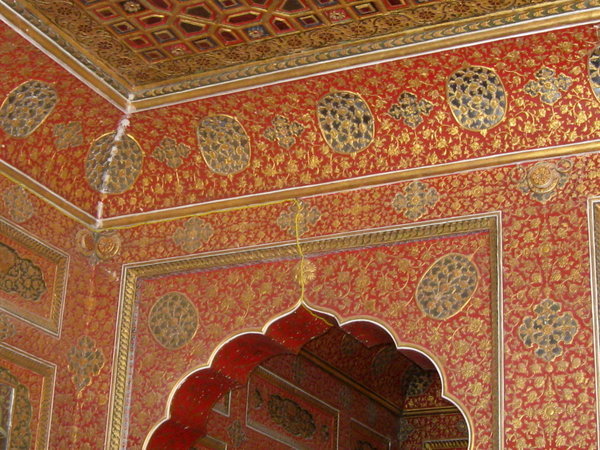 Gold and red room within the fort - there were many rooms similar to this