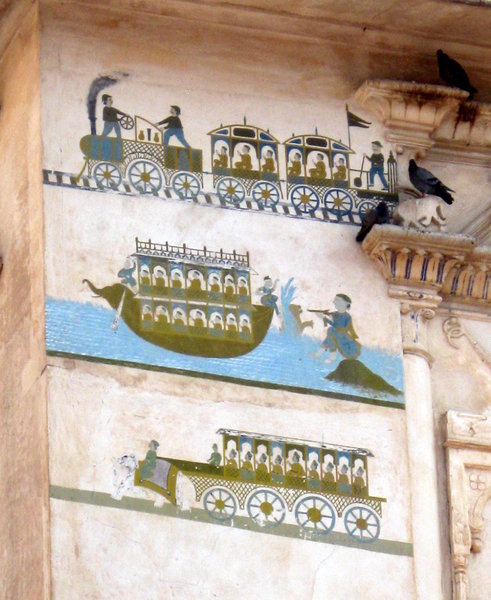 Wall painting on exterior fort courtyard