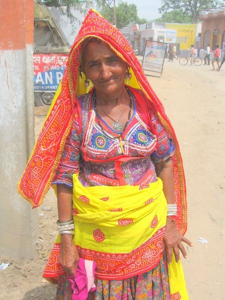 Elderly lady wearing traditional dress