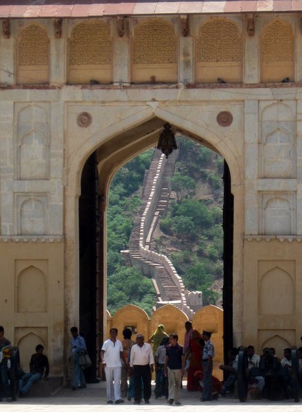 Arches and fort walls at Amber Fort