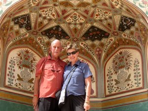 Jerry and I under arch in Amber Fort