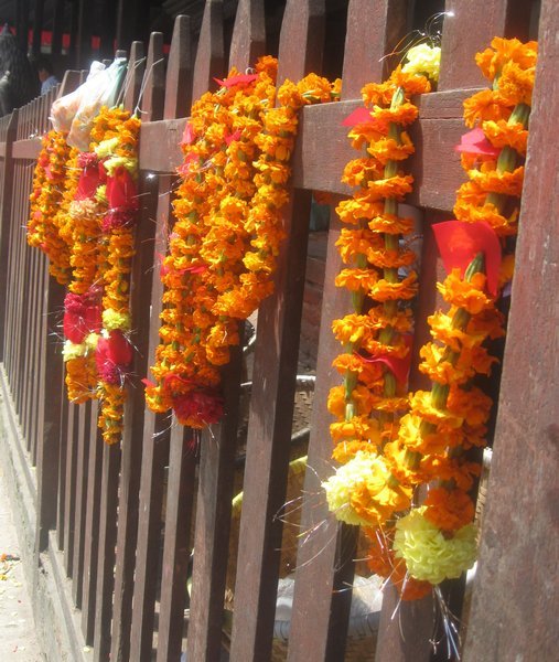 Marigold temple offerings