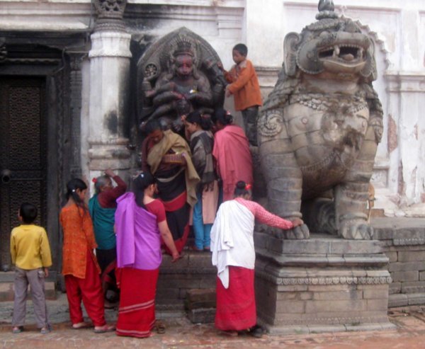 Morning Puja in the main square