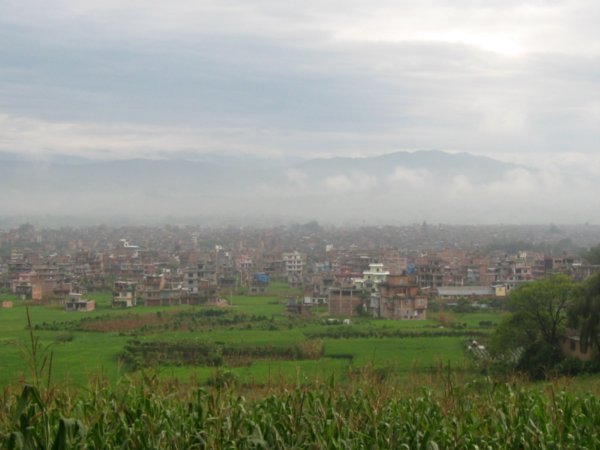View of Bhaktapur from top of Changu Narayan Temple