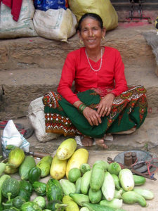 Lady selling vegetables in Tansen
