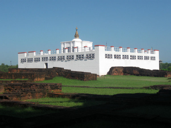 Building surrounding Buddha's birthplace in Lumbini