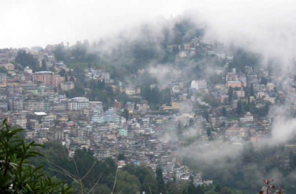 Fog over Darjeeling town