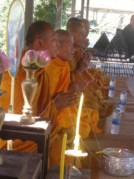 Monks blessing the market