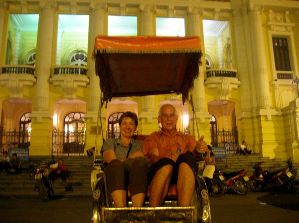 Jerry and I in front of Hanoi Opera House
