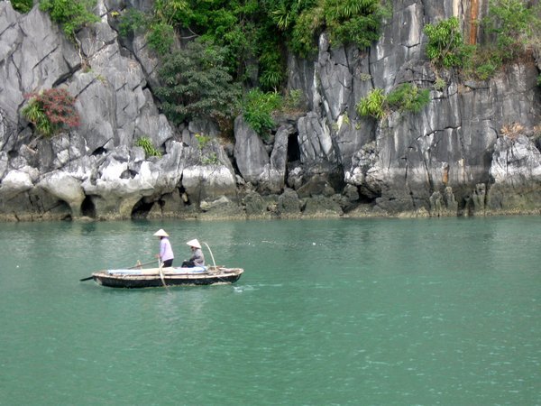 Small boat in Halong bay