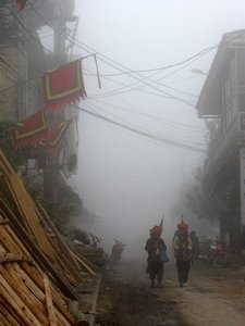 Fog in the streets of Sapa