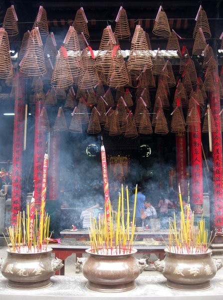 Incense spirals at the Chinese Temple