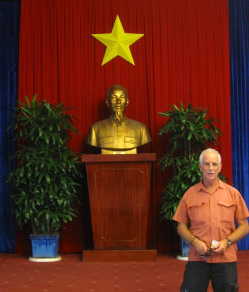 Jerry with Ho Chi Minh Statue at Reunification Palace