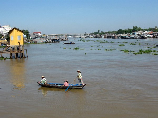 Crossing the river in Chau Doc