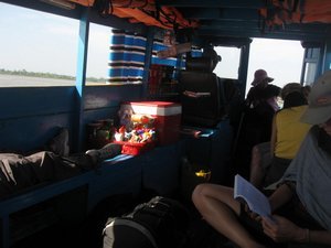 Our comfortable(!) boat enroute to Cambodia